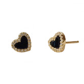 Gemstone Heart Pave Sparkle Studs